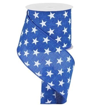 4" x 10yd Stars On Royal Ribbon
