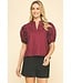 Ivy Short Sleeve V-Neck Woven Top