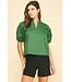 Ivy Short Sleeve V-Neck Woven Top