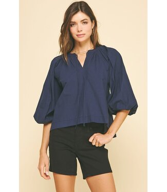 Olivia Self-tie V-neck Blouse Top