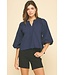 Olivia Self-tie V-neck Blouse Top