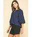 Olivia Self-tie V-neck Blouse Top