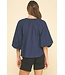 Olivia Self-tie V-neck Blouse Top