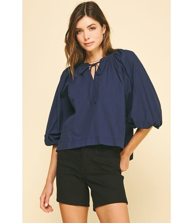 Olivia Self-tie V-neck Blouse Top