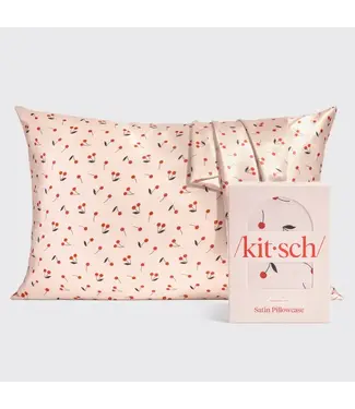 KITSCH Satin Pillowcase Standard - Cherry Print