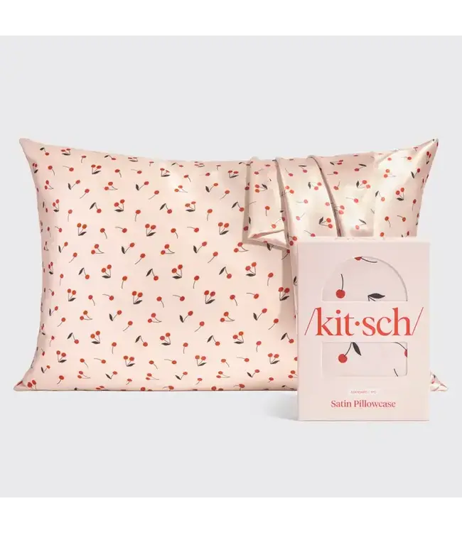 KITSCH Satin Pillowcase Standard - Cherry Print