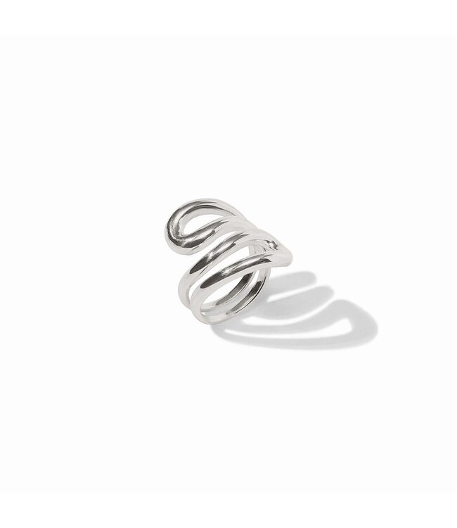 JULIE VOS Wave Wrap Ring Silver
