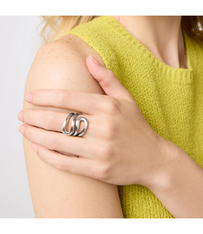 JULIE VOS Wave Wrap Ring Silver