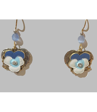 SILVER FOREST Flower on Filigree with Crystal Drop Earrings