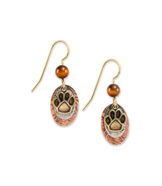 SILVER FOREST Paw Print Earrings