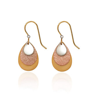 SILVER FOREST Layered Triple Teardrop Mixed‑Metal Earrings