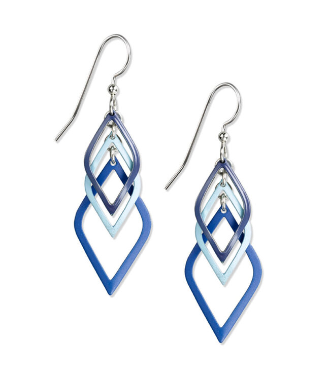 SILVER FOREST Cascading Open Blue Diamonds Earrings