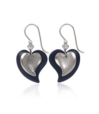 SILVER FOREST Layered Modern Hearts Earrings