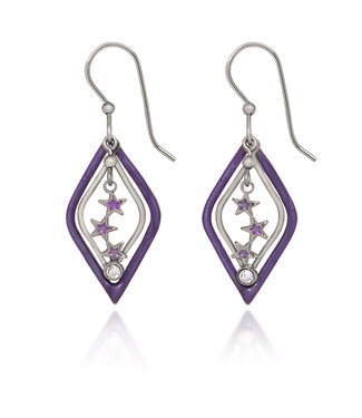 SILVER FOREST Diamond & Star Spray Earrings