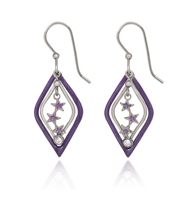SILVER FOREST Diamond & Star Spray Earrings
