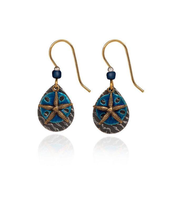 SILVER FOREST Starfish on Layered Shape Earrings