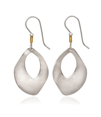 SILVER FOREST Silver Hammered Organic Shape Earrings