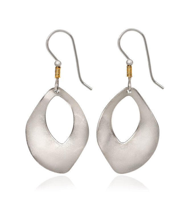 SILVER FOREST Silver Hammered Organic Shape Earrings