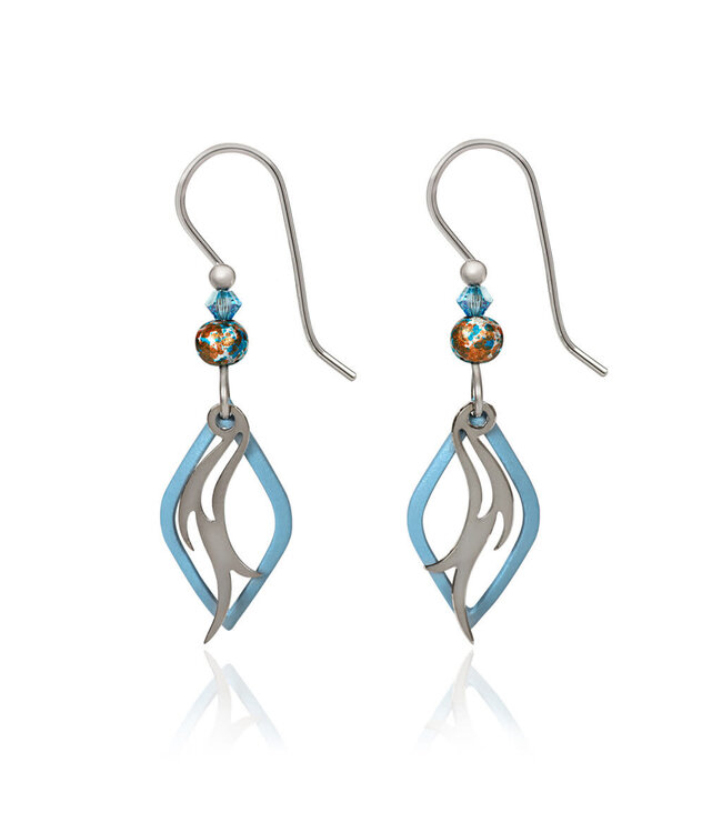 SILVER FOREST Open Diamond with Center Drop Earrings