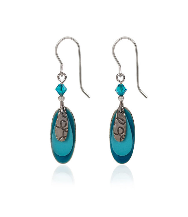 SILVER FOREST Mixed Turquoise Layered Shapes Earrings