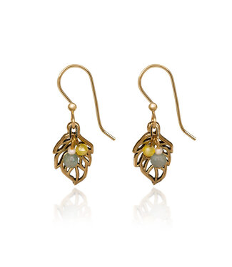 SILVER FOREST Open Leaf with Bead Cascade Earrings
