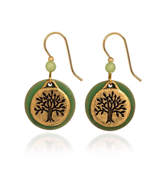 SILVER FOREST Tree of Life on Disc Earrings