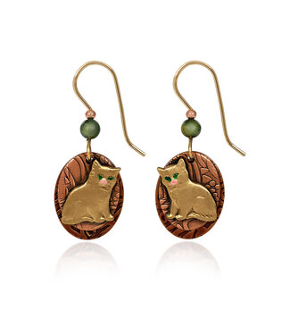 SILVER FOREST Pretty Kitty on Ovals Earrings