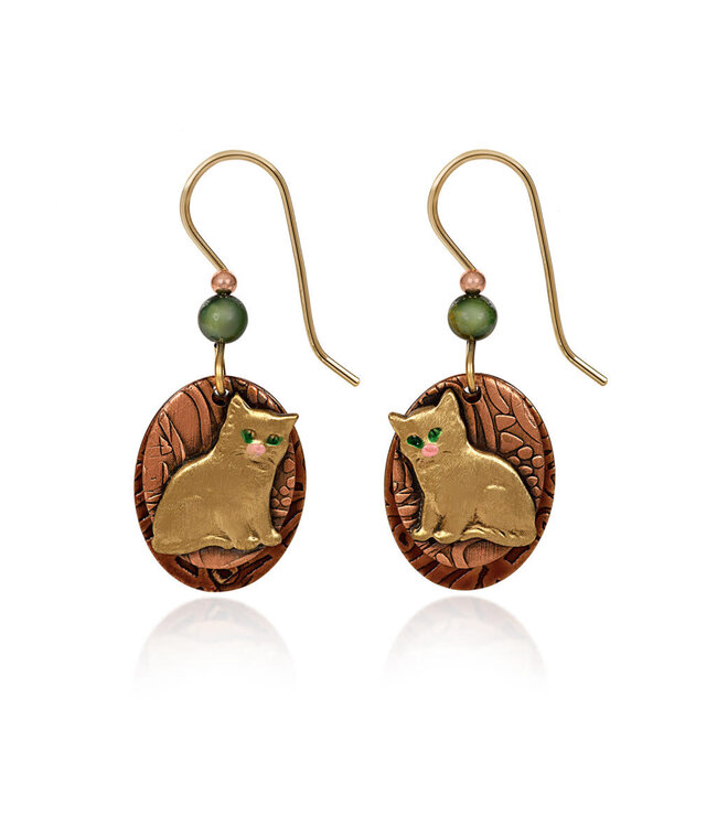 SILVER FOREST Pretty Kitty on Ovals Earrings