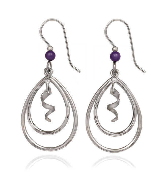 SILVER FOREST Silver Nested Open Tears Earrings