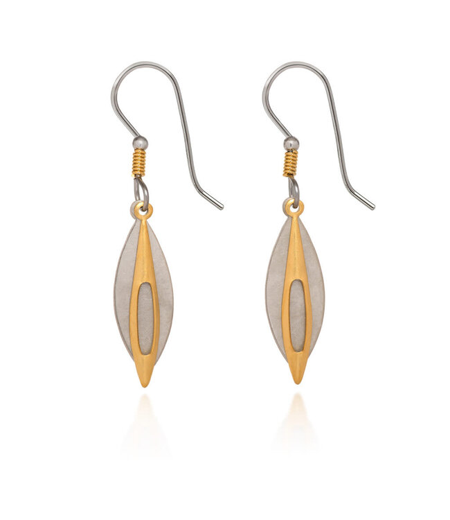 SILVER FOREST Layered Shapes & Wire Wrap Earrings