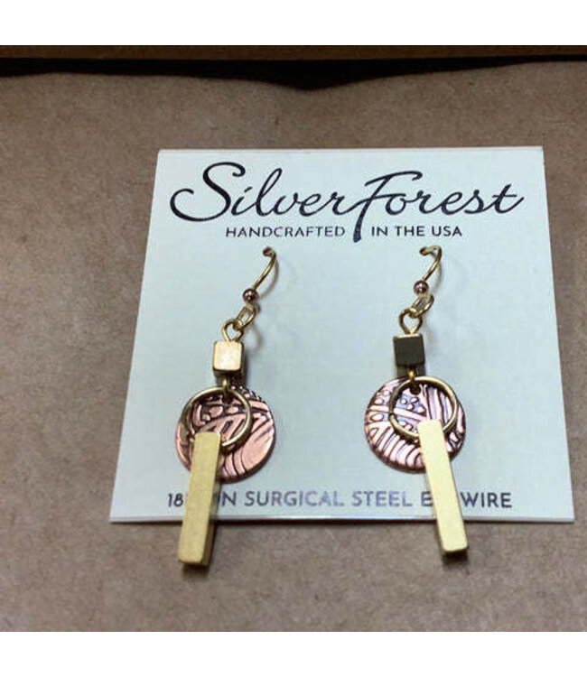 SILVER FOREST Artistic Mixed Metal Drop Earrings