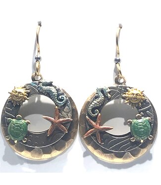 SILVER FOREST Coastal Round Collage Earrings