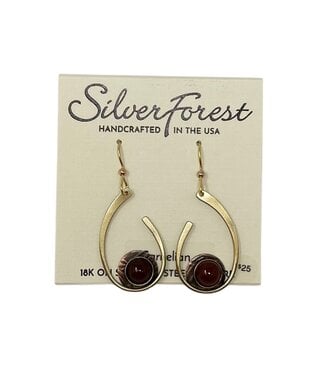 SILVER FOREST Open Curl with Stone Earrings