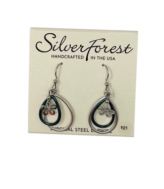 SILVER FOREST Tear in Tear & Flower Earrings