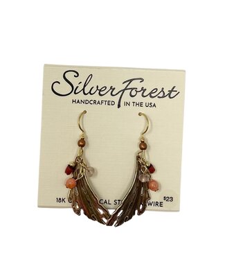 SILVER FOREST Feather-Look with Beads Earrings
