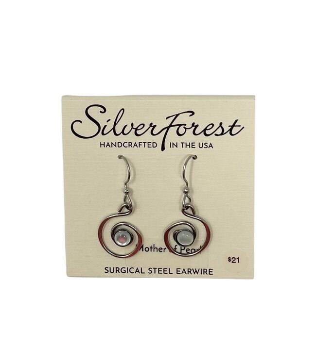 SILVER FOREST Coil with Stone Earrings