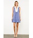 Chloe Contrast Collar V-Neck Striped Dress