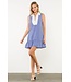 Chloe Contrast Collar V-Neck Striped Dress