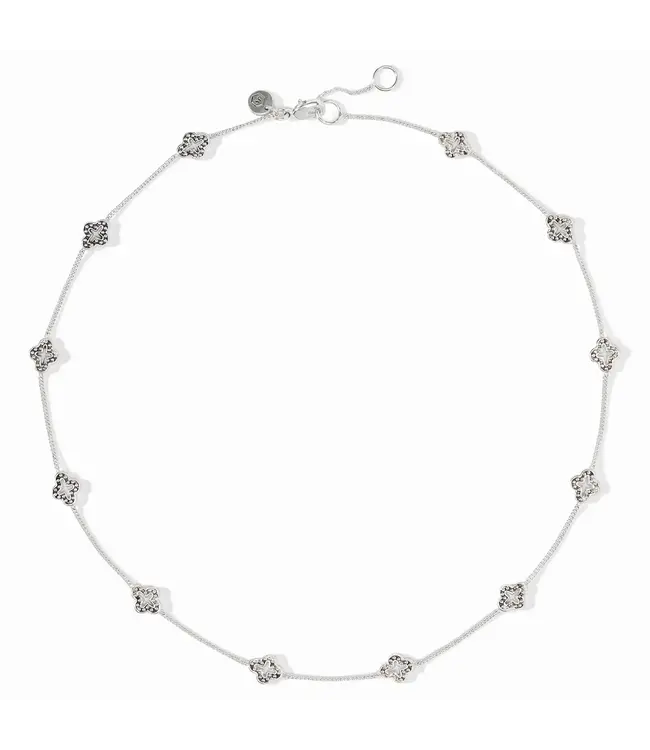 JULIE VOS Florentine Demi Delicate Station Necklace Silver