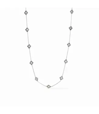 JULIE VOS Florentine Demi Delicate Station Necklace Silver