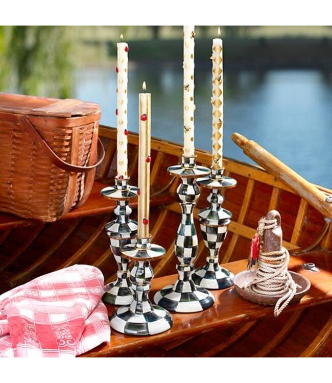 MACKENZIE CHILDS Courtly Check Enamel Candlestick - Medium