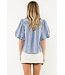 Gwen Embroidered V-neck Puff Gingham Top