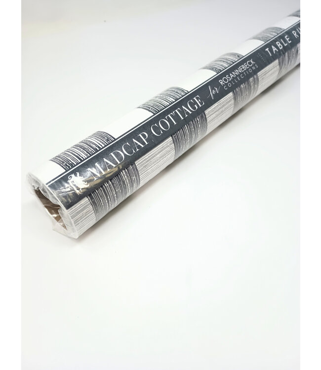 ROSANNE BECK COLLECTIONS Table Runners - Graphite Gin Lane Plaid