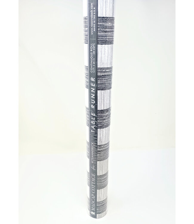 ROSANNE BECK COLLECTIONS Table Runners - Graphite Gin Lane Plaid