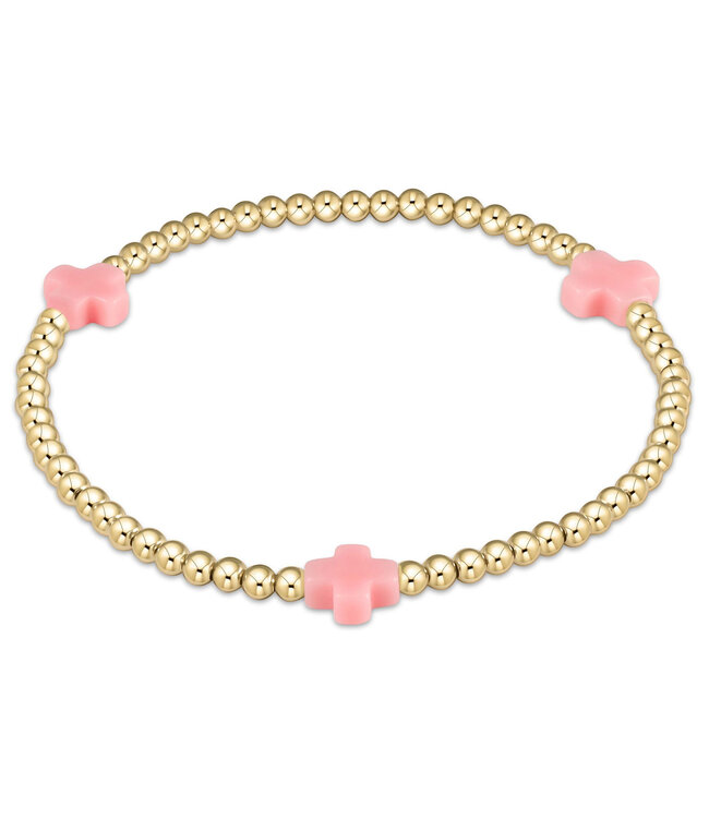 ENEWTON Signature Cross Gold Pattern 3mm Bead Bracelet