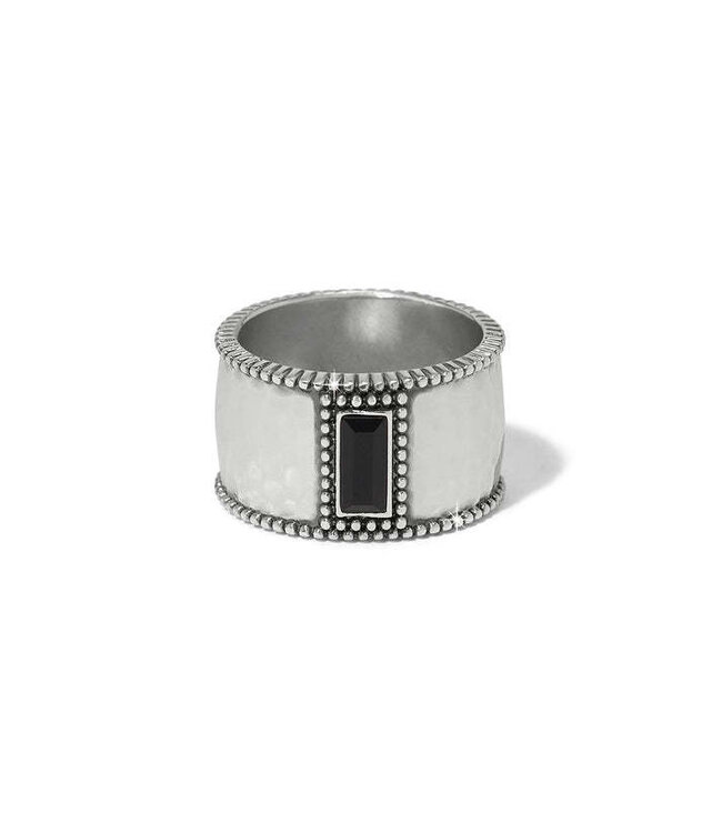 BRIGHTON Pretty Tough Gem Black Wide Ring
