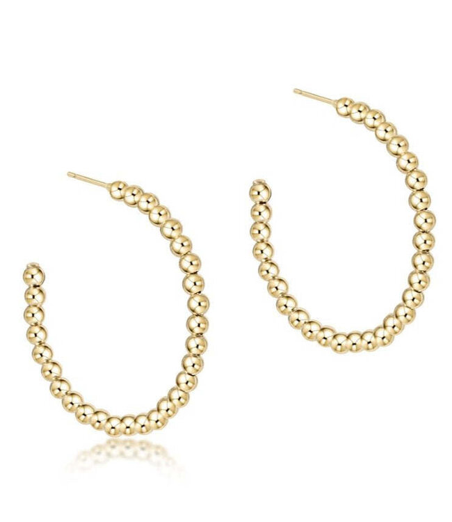 ENEWTON Beaded Classic Post Hoop - 3mm Gold
