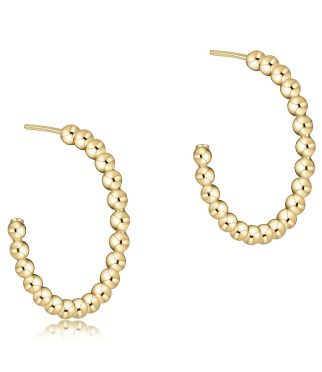 ENEWTON Beaded Classic 1.25" Post Hoop - 4mm Gold
