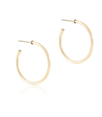 ENEWTON Round Gold 1.25" Post Hoop - 2mm- Smooth