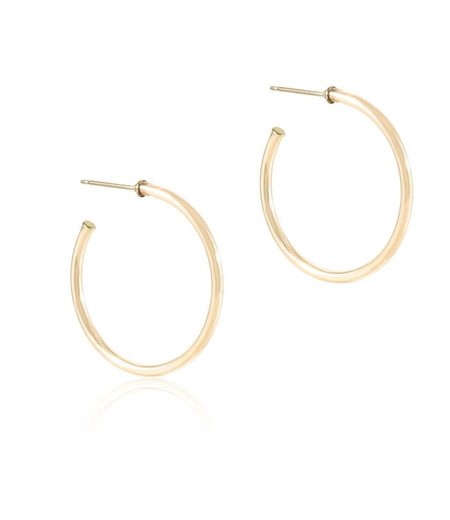 ENEWTON Round Gold 1.25" Post Hoop - 2mm- Smooth